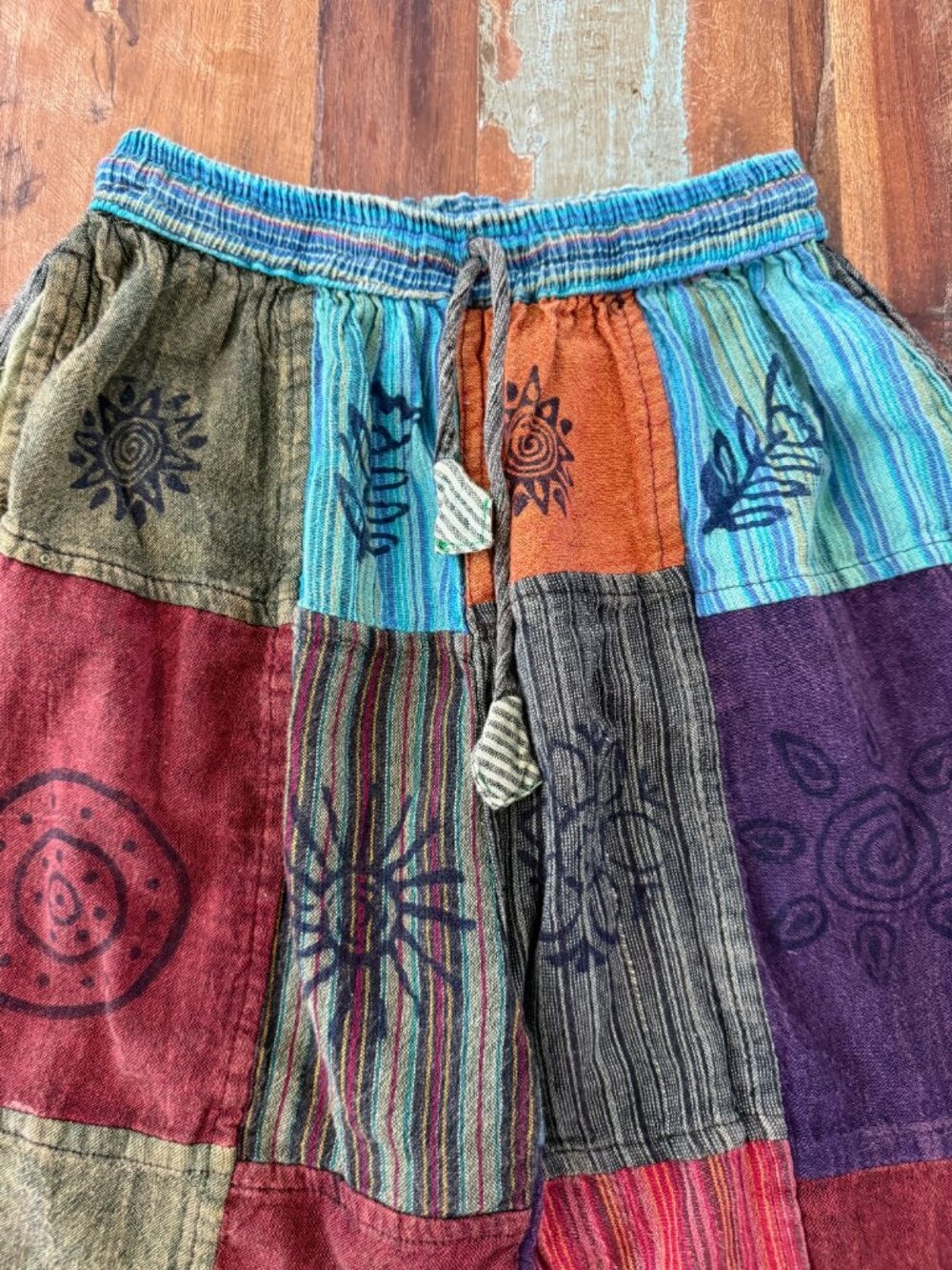 Nepal Boho Patchwork Harem Pants Size Small Medium - Picture 2 of 6